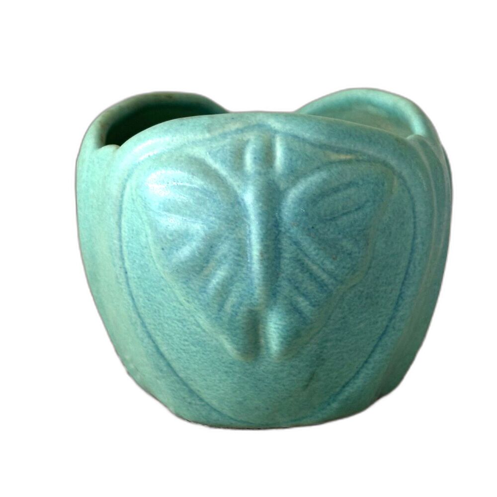 VTG Van Briggle Pottery Butterfly Vase Blue Art Colorado Springs Arts & Crafts